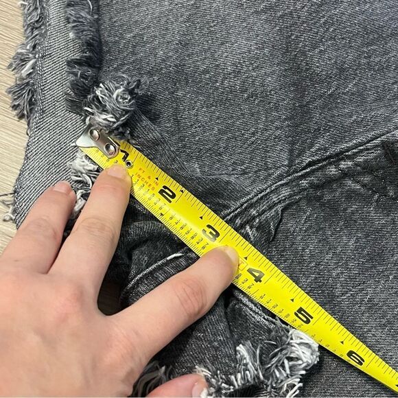 Women's Levi's 501 Charcoal Black Denim Cutoff Shorts - Picture 15 of 15